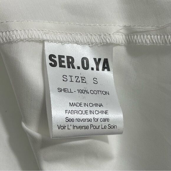 NWT SER.O.YA Randi Off‎ the Shoulder White Long Sleeve Top Size Small - Picture 10 of 11